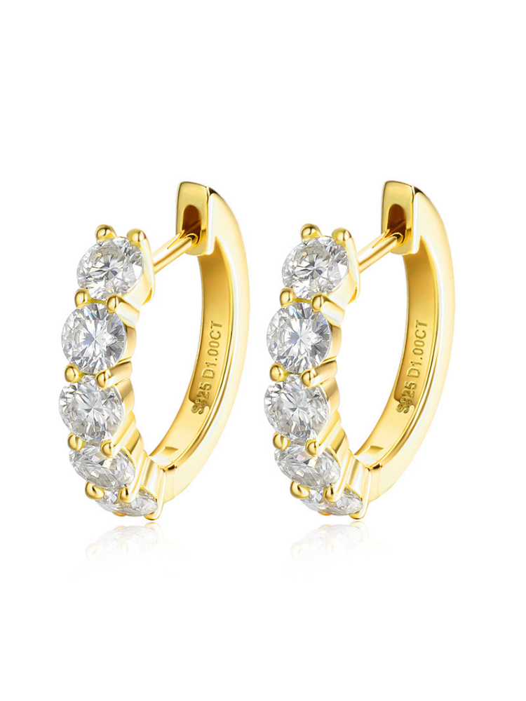 Aurora – Sparkling Moissanite Hoop Earrings