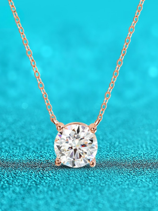 Brillante – Rose Gold Moissanite Pendant Necklace