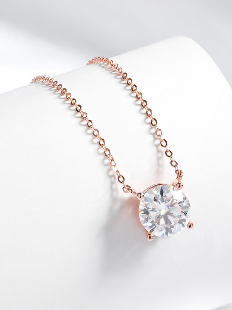 Brillante – Rose Gold Moissanite Pendant Necklace
