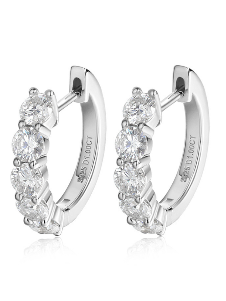 Aurora – Sparkling Moissanite Hoop Earrings