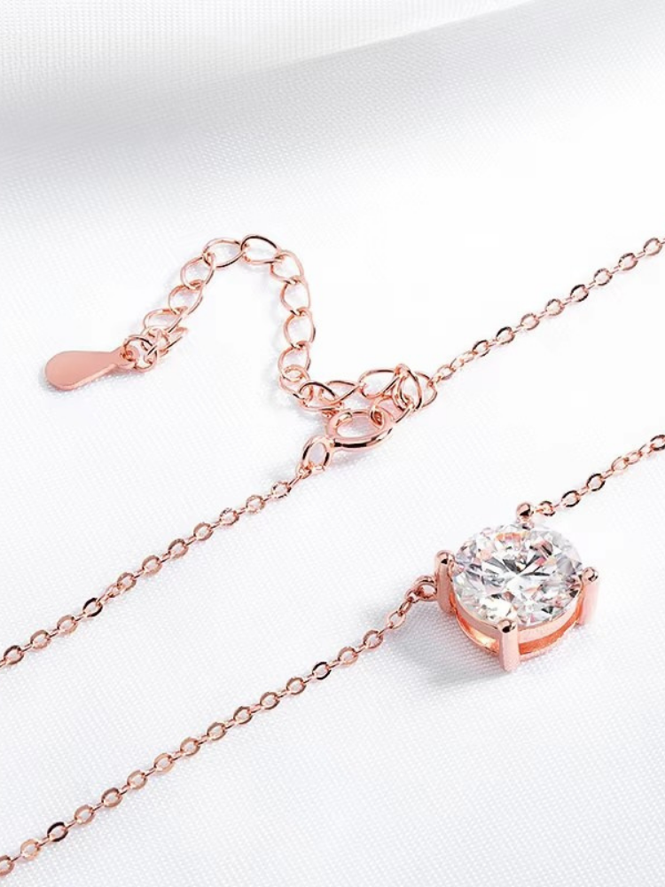 Brillante – Rose Gold Moissanite Pendant Necklace