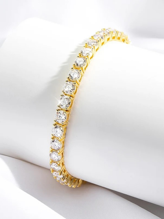Solène – Gold Moissanite Tennis Bracelet