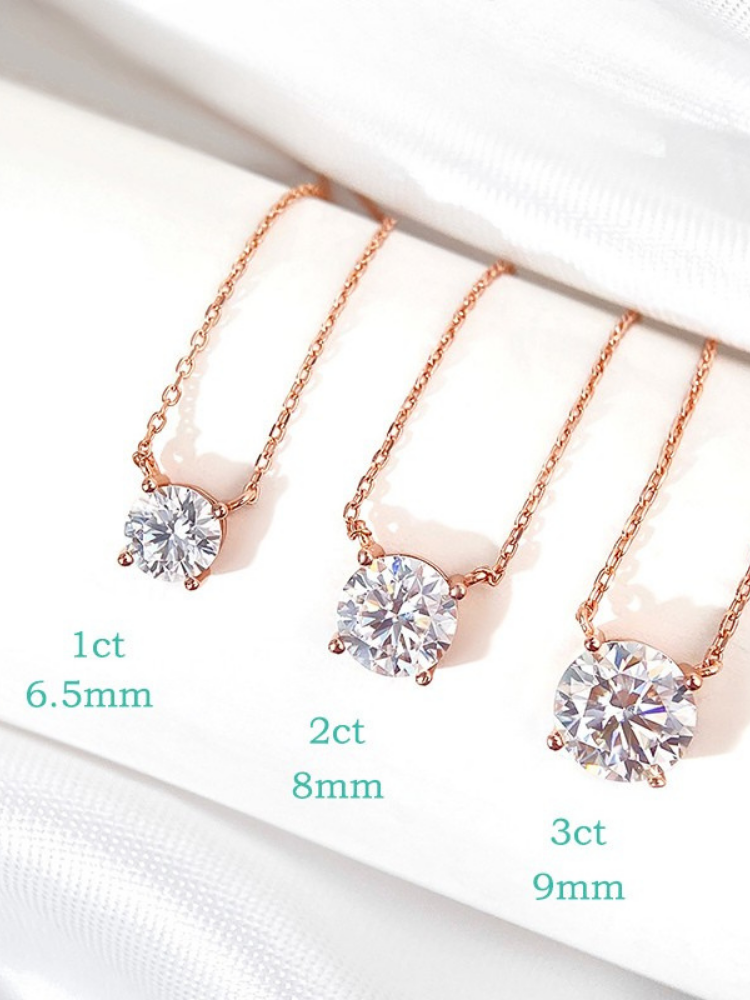 Brillante – Rose Gold Moissanite Pendant Necklace